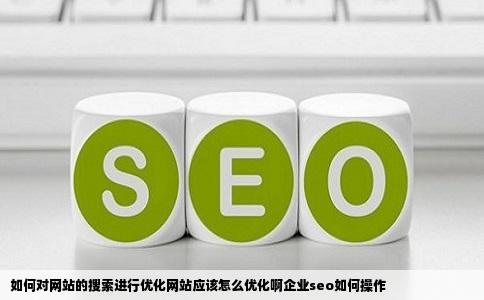 如何对网站的搜索进行优化网站应该怎么优化啊企业seo如何操作