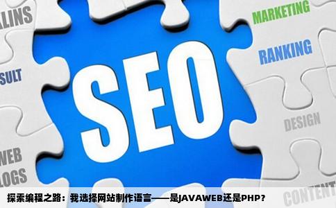 探索编程之路：我选择网站制作语言——是JAVAWEB还是PHP？